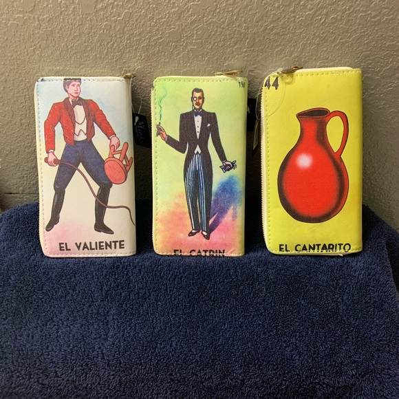 Mexican Loteria Wallet New Purse Clutch El Valiente El Catrin El Cantari… - Picture 2 of 3